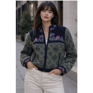 Icelandic Design |  Embroidered Wool Knit Bomber